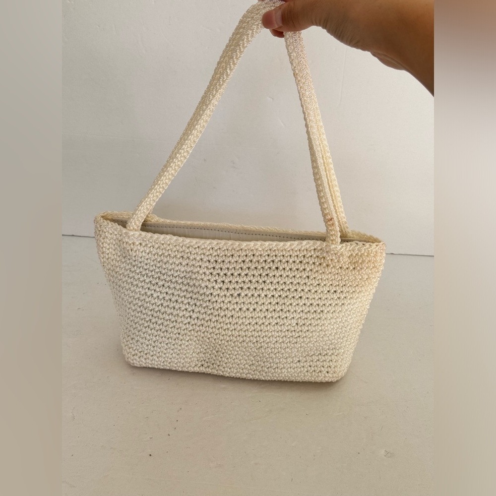 The Sak White Cream Crochet Cotton Small Purse